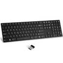 TIETI K01R Wireless Keyboard, 2.4G Slim and Compact Wireless Keyboard with Numeric Keypad, Long Battery Life, Lag-Free for PC Laptop Computer Windows, Black