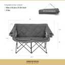 ARROWHEAD OUTDOOR Portable Folding Double Duo Camping Chair Loveseat, Grey
