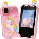 Kids Phone for Girl Toys, Kids Camera Toy Smart Phone Christmas Birthday Gifts Toddler Ages 2, 3, 5, 7, 8, 10 Year Old, Educational Learning Toys with 2.8" Touchscreen, Music Video Game (Pink)