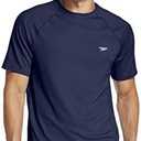 Speedo Men's Uv Swim Shirt Short Sleeve Regular Fit Solid, size Large