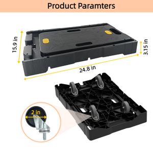 HBFBDRCT Furniture Dolly 4 Wheels Heavy Duty Plastic Dolly Cart, 330-lb Load Capacity Furniture Moving Dollies with 4 Wheels for Piano, Couch, Fridge, Washing Machine, Big Plant