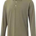 Mens Golf Shirts Long Sleeve Moisture Wicking Collared Work Business Casual Tennis Polo Shirts for Men (XXXL)