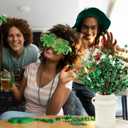 8 Pcs St Patricks Day Decorations 17'' Foam Artificial Shamrock Picks Clover Shaped Green Berry Branches Lucky Clover Floral Stem Gifts for Irish Festival Party Table Centerpieces Home Decor