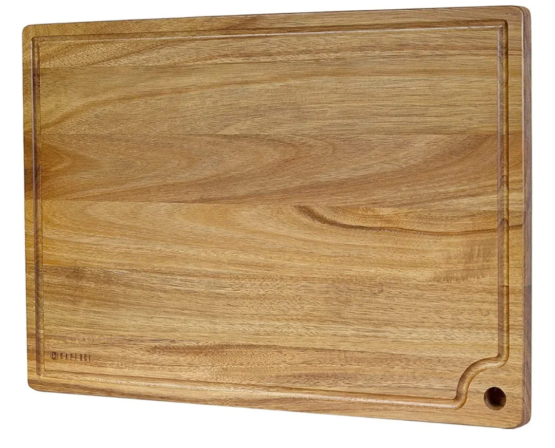 Extra Large Acacia Wood Cutting Board 20 x 14 Inch - Caperci Better Kitchen Chopping Board with Juice Groove & Handle Hole for Meat (Butcher Block) Vegetables and Cheese
