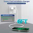 Magnetic Wireless Charger for iPhone 16 15 Wireless Charging,Fast Mag-Safe Charger 2Pack 6FT with Apple USB C Charging Block for iPhone 16 Pro Max/16Pro/15 Pro/16/15/14/13/12/Plus/AirPods 3/2/Pro 2