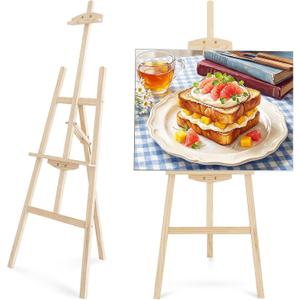 Pine Wood A-Frame Art Easel Stand, Floor Art Display Easel fits Most Canvas