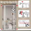 57" Extra Tall Cat Gate for Doorways, 29.5"-33.4" Tall Pet Gates for Cats Walk Through, Auto Close High Baby Gates with Door, Child Safety Gate Indoor Stairs, Cat Proof Gate for Dogs, White