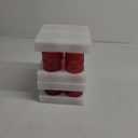 Glassware Drinking Glasses Set of 8, 14 oz Highball Glasses & 10 oz Ribbed Glass Cups, Vintage Glassware for Water, Juice, Cocktail (Christmas Red)