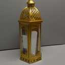 JHY DESIGN Set of 2 Outdoor Candle Lanterns 22"&17" H Decorative Vintage Metal Candle Holders for Garden Porch Indoor Outdoor Parties Weddings Patio Home Decor(Gold)