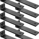 Floating Shelf Brackets 12 inch, Heavy Duty Wall Shelf Bracket 10 Pack for Shelves Support, Hidden Metal L Brackets with Mounting Hardware (1/5'' Thick)