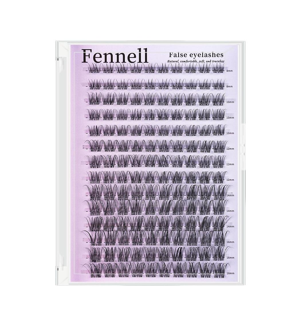 Invisible Band Lash Clusters Natural Lash Clusters Wispy Cluster Eyelash Extensions D Curl DIY Lash Extension 8-16mm Waterproof Soft Cluster Lashes 140pcs (Black, 8-16mm)