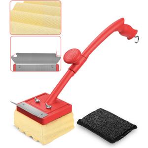 Grill Brush Bristle Free, Safe Non Metal Wire with Scraper 2 Replacement Heads, Steam Grilling Grate Cleaning Tool, Wireless Bbq Cleaner Accessory Kit Set, Outdoor Cast Iron Barbecue/Barbeque Scrubber