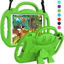 SUPLIK Kids Case for iPad 5th/6th Generation (9.7 inch, 2017/2018), iPad Air 1 & Air 2 & Pro 9.7 Protective Case with Shoulder Strap Handle Stand for iPad 5/6 & iPad Air 1st/2nd Gen, Green