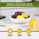 FNTSTICGOODS Travertine Decorative Bowl - 7.8 Diameter & 2 Height - Key Bowl for Entryway Table - Organic Modern Centerpiece - White/Gray