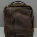 LANNSYNE Men's Full Grain Leather Expandable 15.6 Laptop Backpack Tote Shoulder Travel Bag Rucksack (Brown)