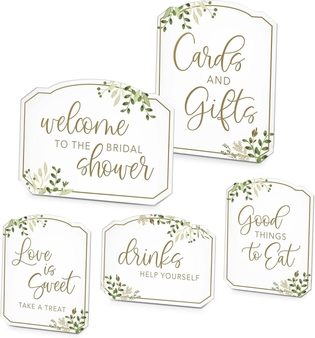 Lillian Rose Botanical Greenery Bridal Shower Sign Set