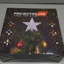 Winpull Christmas Tree Topper Lighted with 6 Pattern Projection Modes, Christmas Star Tree Topper Built-in LED Rotating Lights, Silver 3D Glitter Dynamic Projector for Christmas Decorations