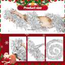 50FT Silver Tinsel Christmas Garland Metallic Twist Garland Shiny Hanging Tinsel for Christmas Tree Party Supplies Indoor Outdoor Home Xmas Decoration (Silver)