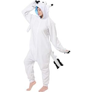 dressfan Animal Dragon Onesie Costume Halloween Cosplay Costume Christmas Pajamas for Unisex Adults Teens Black&White M