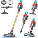 Cordless Vacuum Cleaner, 550W 70Mins Powerful Suction Stick Vacuum, Anti-Tangle, Lightweight Vacuum Cleaner for Home, Rechargeable Vacuum Cordless for Hard Floor/Carpet/Pet Hair, LED Screen