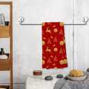 Giosve Red Christmas Reindeer Tree Kitchen Towels, Christmas Decorative Hand Towels for Bathroom, Vintage Rustic Winter Xmas Deer Tree Cactus Dish Tea Towel for Kitchen Decor, 16x24 Inch