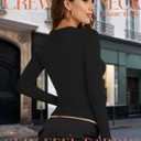 Womens Basic Casual Crop Top Summer Fall White Black Long Sleeves Slim Fit Tees Crew Neck T Shirts Plain Going Out Y2k Plain Cute Tops Tight Fitted Sexy Compression Trendy Clothes Baby Tee Shirts M1 (Brown)