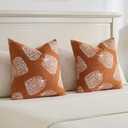 FUTEI Fall Pumpkins Throw Pillow Covers 12x20 Inch Set of 2,Soft Faux Cashmere Lumbar Pillow Cases for Autumn Thanksgiving Holiday Home Decorations (Burnt Orangewhite Pumpkins)