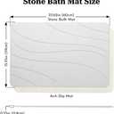 Stone Bath Mat, Quick Drying Bath Mat for Bathroom, Diatomaceous Earth Mat, Quick Dry Shower Mat, Fast Absorbent, Elegant Design, Easy to Clean - White 23.615.35
