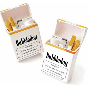 Bubble Blower Cigarette Pack  Realistic Fake Cigarette Set with 2 Wands and Refillable Bottle Perfect Relaxation Gift for Men Women Holiday Parties 3-5 Days