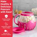 Ecolution Patented Micro-Pop Microwave Popcorn Popper with Temperature Safe Glass, 3-in-1 Lid Measures Kernels and Melts Butter, Made Without BPA, Dishwasher Safe, 3-Quart, Hot Pink