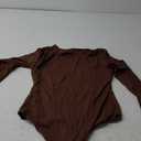 Womens Crew Neck Long Sleeve Bodysuit Double Lined Body Suits Basic T-Shirt Tops XS