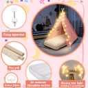 6 Pack Sleepovers Teepee Tent for Kids Bulk with Mattress Sheet Light,Natural Cotton Washable Indoor Play Tent for Birthday Slumber Party Girls Boys Pajama Movie Night Supplies(Pink)