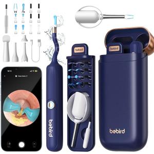 Earsight Plus E33R Ear Wax Removal Tool Camera, FSA HSA Eligible Items, Ear Cleaner with Flexible Ear Camera Otoscope, Visual Ear Pick Tweezers Wax Remover, Ear Cleaning Kit for Family by Bebird