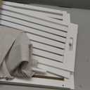 2LB Depot Bamboo Laundry Hamper, White Rectangular Design with Lid, Wood Construction for Durability, Includes Canvas Liner and Two Wooden Rods, Hand Grips for Portability, Functional and Stylish,78L