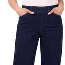 Rekucci Womens Secret Figure Pull-On Wide Leg Jeans Stretch Denim, Flattering Fit, All-Day Comfort, Size 14