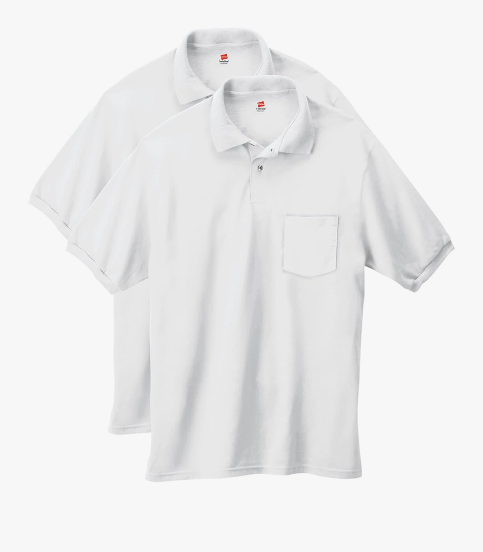 Hanes Men's Short-Sleeve Jersey Pocket Polo (Pack of 2), XL