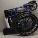 Drive Medical Blue Streak Lightweight Wheelchair - Portable Folding Mobility Aid - Swing-Away Footrests - Desk Arms - Durable Steel Frame - Easy Transport & Storage - 20-Inch Seat