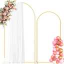 Metal Arch Backdrop Stand, 7.2FT+6FT Wedding Arch Frame, Gold Wedding Arch Backdrop Stand Set of 2, Balloon Arch Backdrop for Wedding Birthday Party Baby Shower Graduation Ceremony Decor