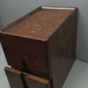 Mid Century Modern Nightstand, Narrow Nightstand, Minimalist Side Table for Bedroom, 2-Drawer Bedside Tables (Walnut, 9.84inches)