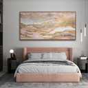 Abstract Pink Canvas Wall Art Framed Gold Abstract Line Artwork for Living Room Decor Canvas Art Bedroom Pictures Office Decoration for Wall 30x60in, 29"x58"