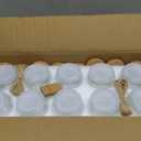 20 Pack 7 oz Glass Yogurt Jars with Cork Lids and PE Lids, Glass Pudding Jars Candles Jars, Small Containers for Wedding Favors, Milk, Jam, Honey, Cake, Spices and DIY Gift