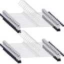 GoodtoU Pants Hangers with Clips - Skirt Hangers 24 Pack Clip Hanger for Pants Jeans Shorts Adjustable Metal Hanger for Heavy Duty