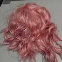 Short Bob Wigs with Bangs for Women Loose Wavy Wig Curly Wavy Shoulder Length Bob Synthetic Cosplay Wig for Girl Colorful Costume Wigs (Lovely Pink)