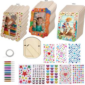 Wooden Picture Frames for 4 x 6 Photos, DIY Craft Projects, Painting, Birthday, Wedding,Unfinished Wood, Crafts Wood Decorate for Birthday Party Halloween Gifts,21 Pack