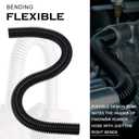 Hypertune Universal 48" Stainless Steel Radiator Flexible Coolant Water Hose Kit With 4pcs Clamp Black