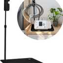 CPAP Hose Holder for Bed - (Wall-Damage-Free) Black CPAP Machine Protective Tray with Adjustable Height Hook for Hanging Mask & Accessories to Keep Bedside Tidy