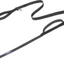Hotsky Heavy Duty Dog Leash with Two Padded Handles,4.5-6 FT Adjustable Nylon Seatbelt Dog Leash with Traffic Handle and Carabiner for Large Medium and Small Breed Dogs that Pull,Black