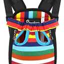 Pawaboo Pet Carrier Backpack, Adjustable Pet Front Cat Dog Carrier Backpack Travel Bag, Legs Out, Easy-Fit for Traveling Hiking Camping for Small Medium Dogs Cats Puppies, Small, Colorful Strips, Size: S