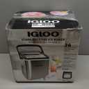 Igloo Handled Portable Ice Maker with Scoop- Ice Maker with LED Control Panel & 1 Quart Water Tank-Ice Cube Maker Produces 26 Lbs of Ice in 24 Hours with 9 Large or Small Cubes In 7 Minutes- Stainless