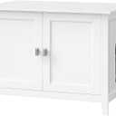 Feandrea Cat Litter Box Enclosure, Modern Hidden Cat Litter Box Furniture, Double Doors, Handles, Indoor Pet House Washroom, Living Room Side End Table, Cloud White UPCL015WB01